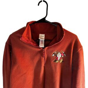 Disney Store Women Grumpy Fleece Long Sleeve Collared Pullover Sweatshirt L